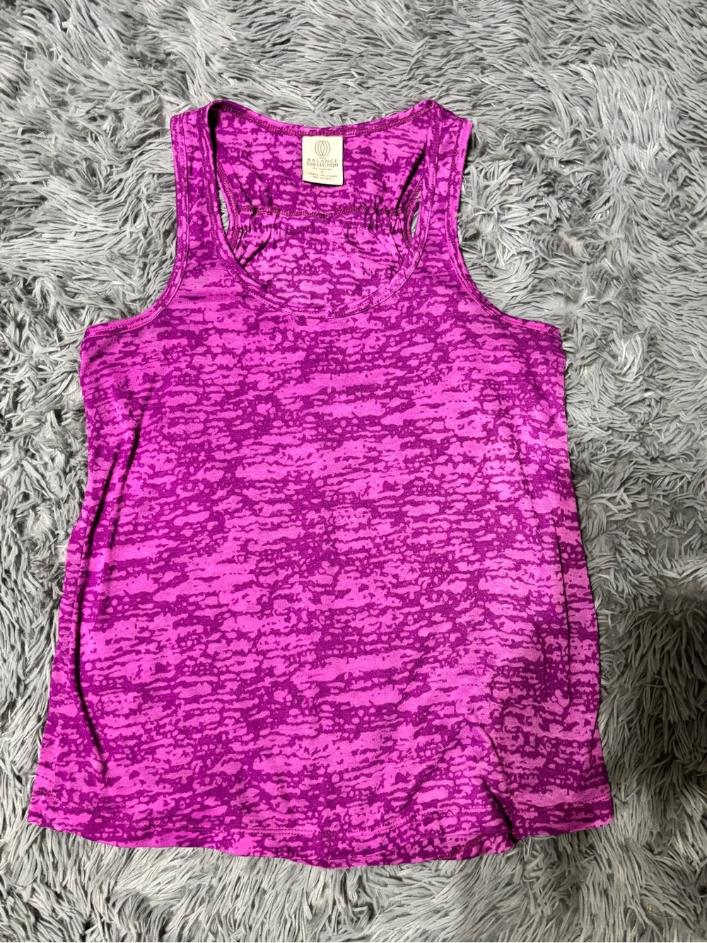 Marika Magenta Patterned Racerback Tank Top